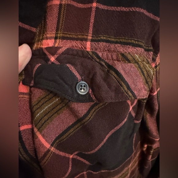 Sanctuary Women's Pink Plaid Boyfriend Button Up Size M - Picture 4 of 9